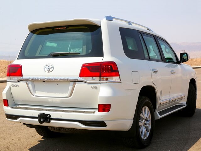 white Armored Land Cruiser Back side